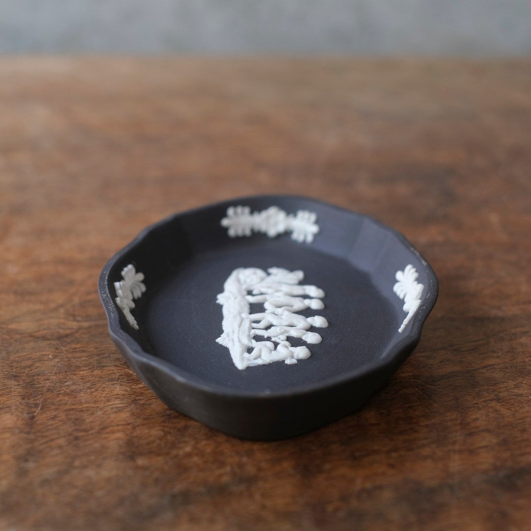 ヴィンテージウェッジウッド WEDGWOOD ジャスパー小さなトレイ 貴重な黒 イギリス44