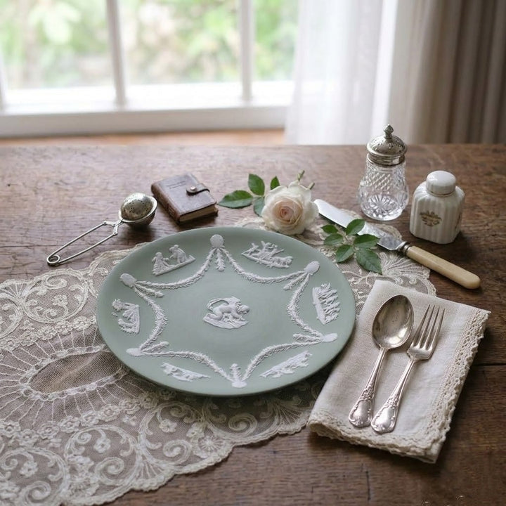  ウェッジウッド 飾額 ヴィンテージ WEDGWOOD ウェッジウッド ジャスパー セージグリーン
