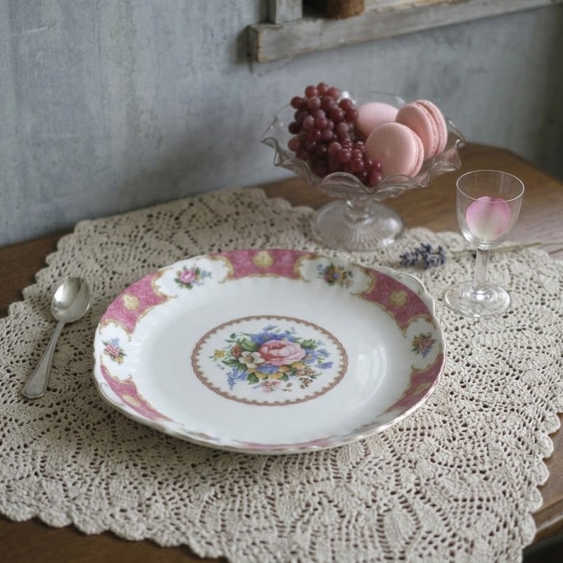ヴィンテージ Royal Albert B&BプレートLady Carlyle イギリス 朝食用のお皿 食器11
