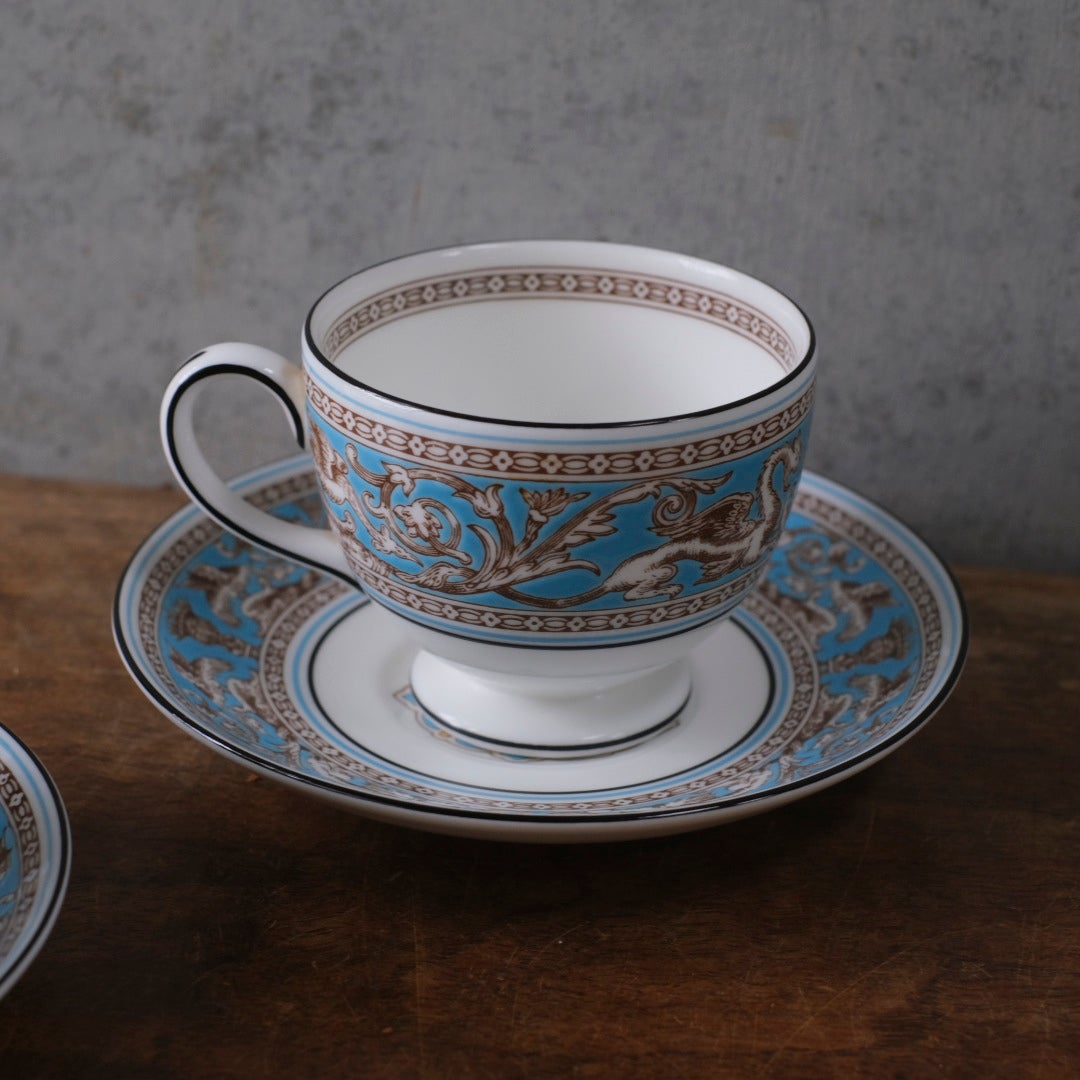 ヴィンテージ カップ&ソーサー WEDGWOOD ウェッジウッド フロレンティーン ターコイズ イギリス33