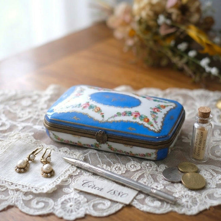 アンティーク トリンケットボックス 陶器 LIMOGE リモージュ DÉCOR