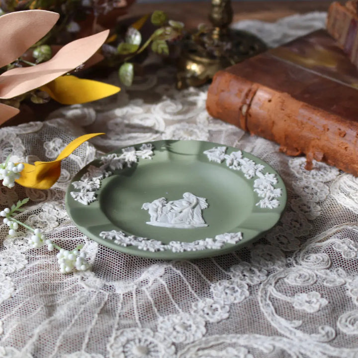 ヴィンテージ WEDGWOOD ジャスパー ウェッジウッド 灰皿 セージグリーン イギリス