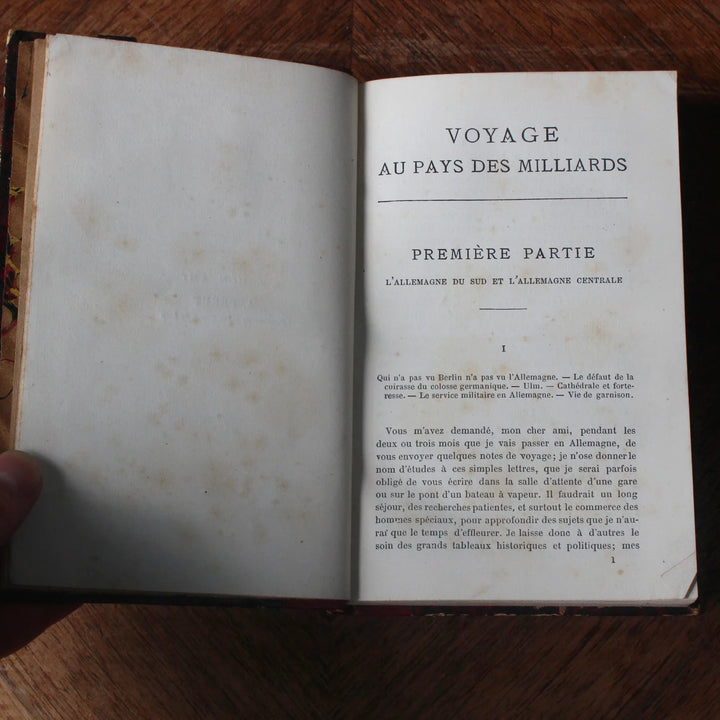 フランスの革装古書 フランス 1900年前後 TISSOT『Voyage au Pays des Milliards』の本文扉ページ