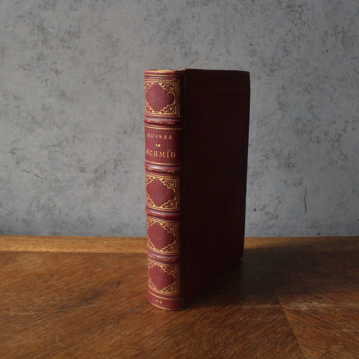 フランスの革装古書 フランス 1900年前後 『Œuvres de Schmid』の金彩装飾の背表紙