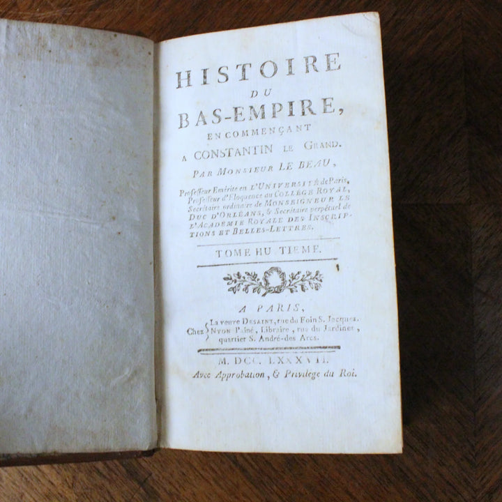 アンティーク レザーブック フランス 1787年 扉ページ（1787年パリ刊の記載）