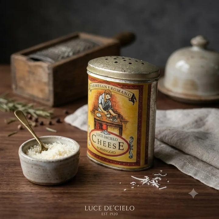 ヴィンテージ LUCE DE'CIELO アンティーク調 チーズシェーカー缶 アメリカ