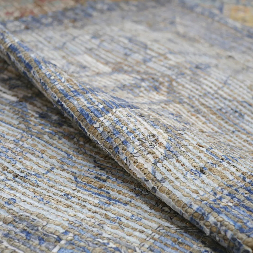 ジュート シェニールマット BLUE 60x90cm5