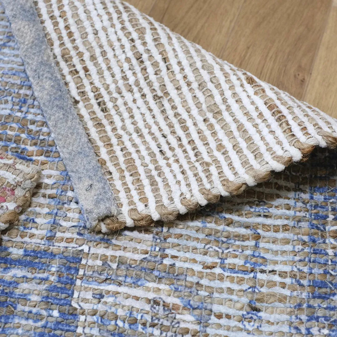ジュート シェニールマット BLUE 60x90cm4