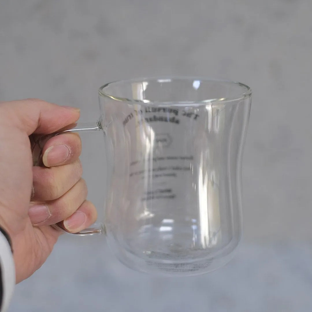 ガラスマグカップ クリア 350ml 耐熱 ダブルウォールグラス3
