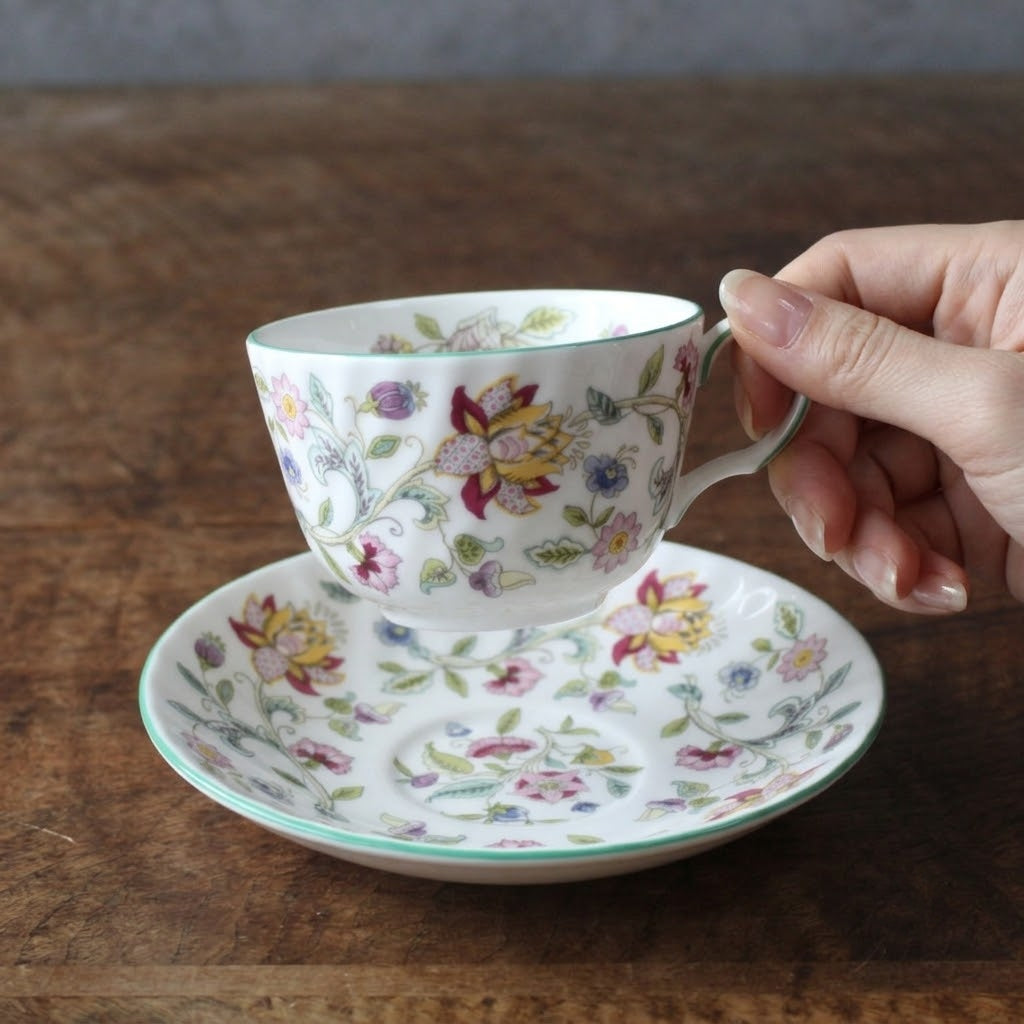 【希少】ミントン ハドンホール カップア&ソーサー 5客　イギリス製 ヴィンテージティーカップトリオ MINTON Haddon Hall ミントン