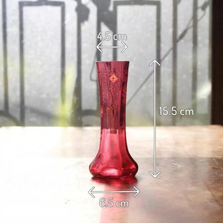 アンティーク クランベリーガラス 一輪挿し フランス 1900年前後 サイズ表記 高さ15.5cm 口径4.5cm 底径6.5cm