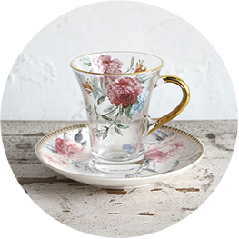 “ブルームガラスカップ＆ソーサー”