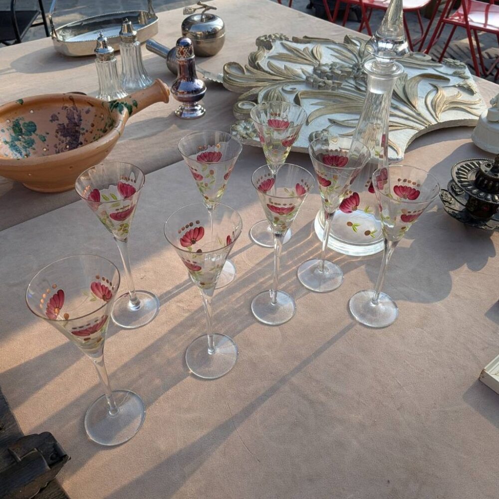 花のヴィンテージグラス