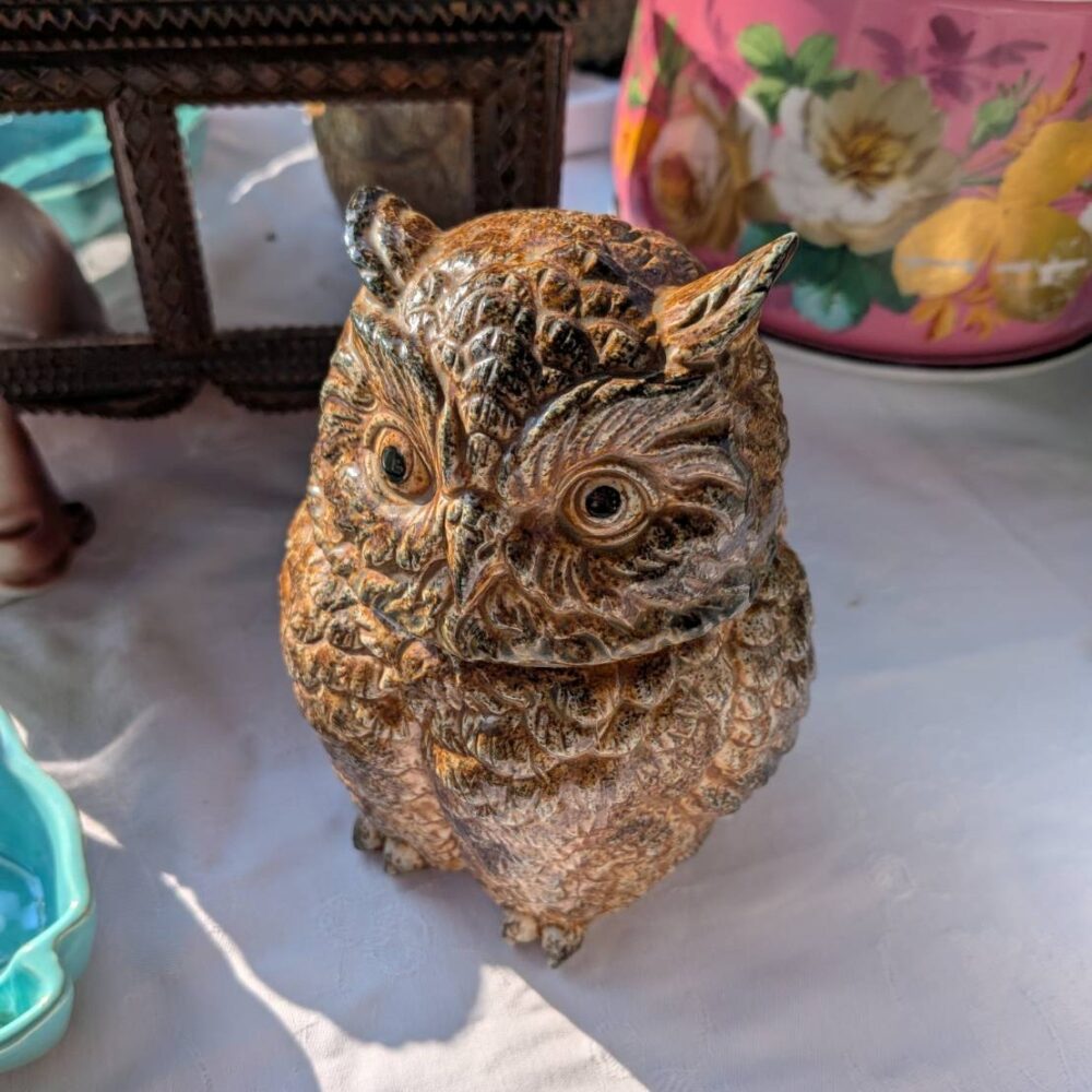 ヴィンテージふくろうの小物入れ