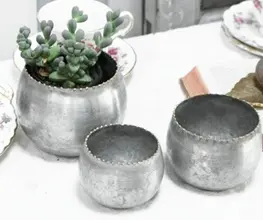 ドットリム・ブリキポット3個セット