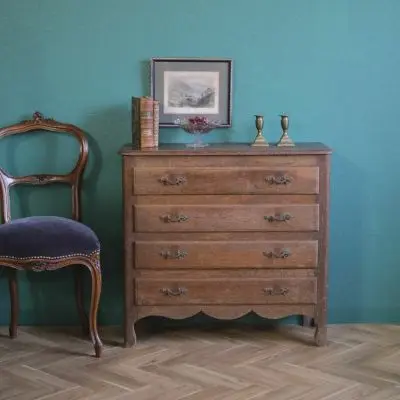 英国製アンティーク薪入れ（真鍮装飾）・アンティーク収納家具